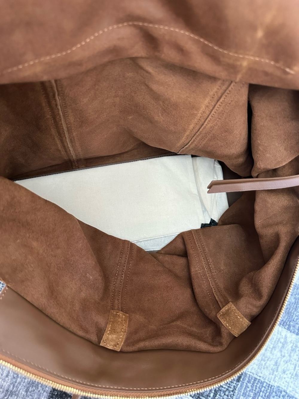 Quince Italian Suede Everyday Tote - Whiskey - Picture 9 of 12